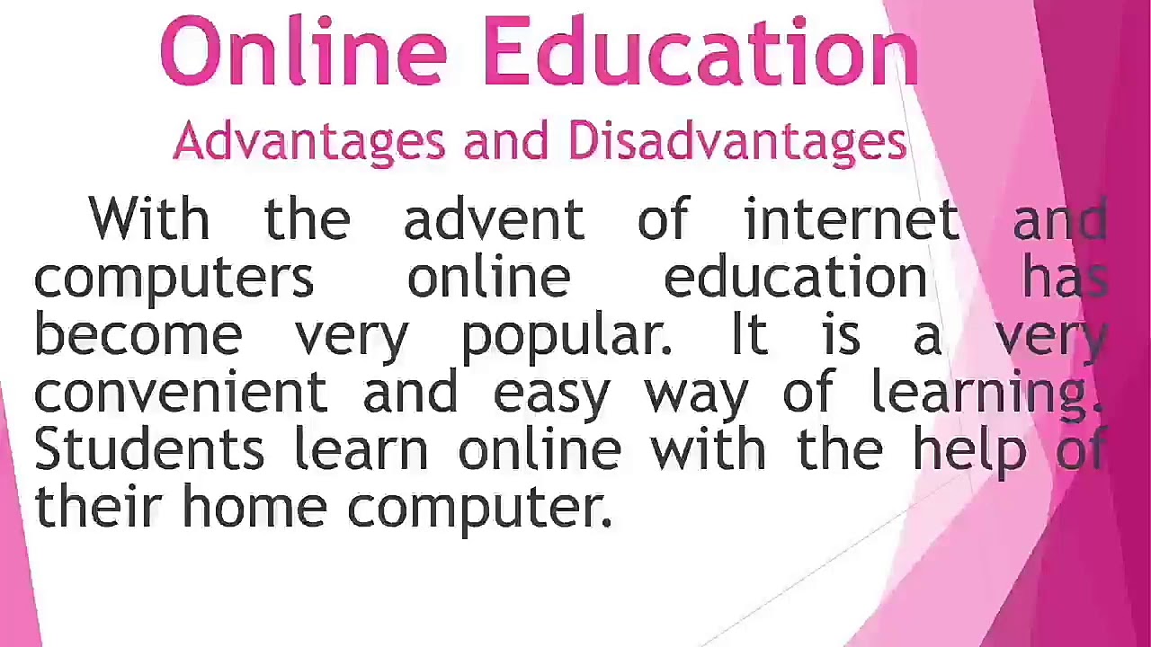 Online education advantages and disadvantages | Online classes essay speech in English
