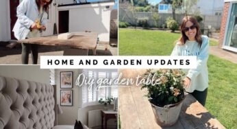 HOME AND GARDEN UPDATES | DIY OUTDOOR DINING TABLE FOR UNDER £50 THAT SEATS 10 PEOPLE! AD