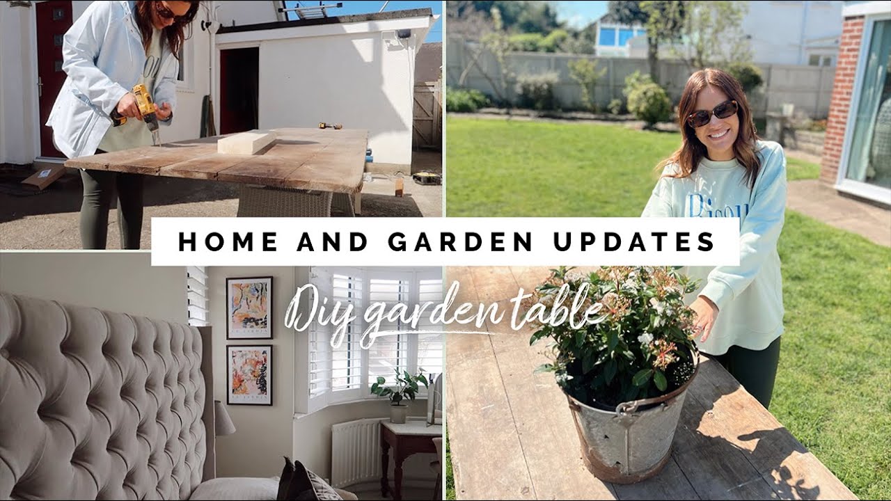 HOME AND GARDEN UPDATES | DIY OUTDOOR DINING TABLE FOR UNDER £50 THAT SEATS 10 PEOPLE! AD